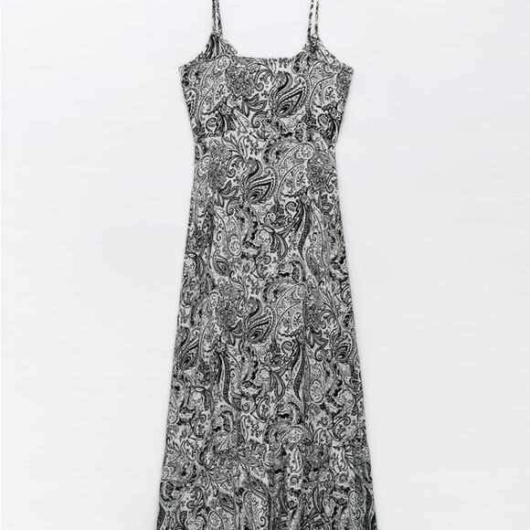 ZARA PRINTED RUSTIC MIDI DRESS - Picture 6 of 7